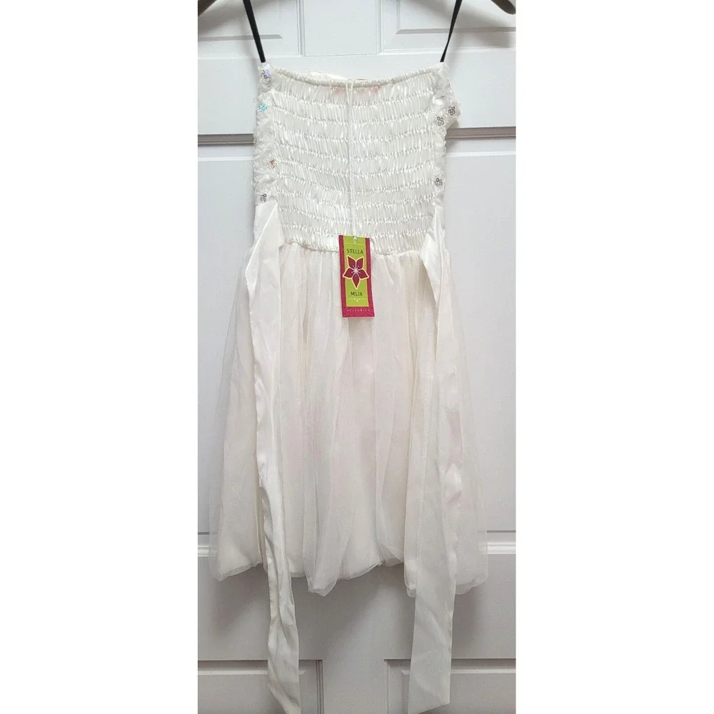 Stella M'Lia Tween Teen Formalwear - White Strapless Dress 'Owie' -‎ One Size